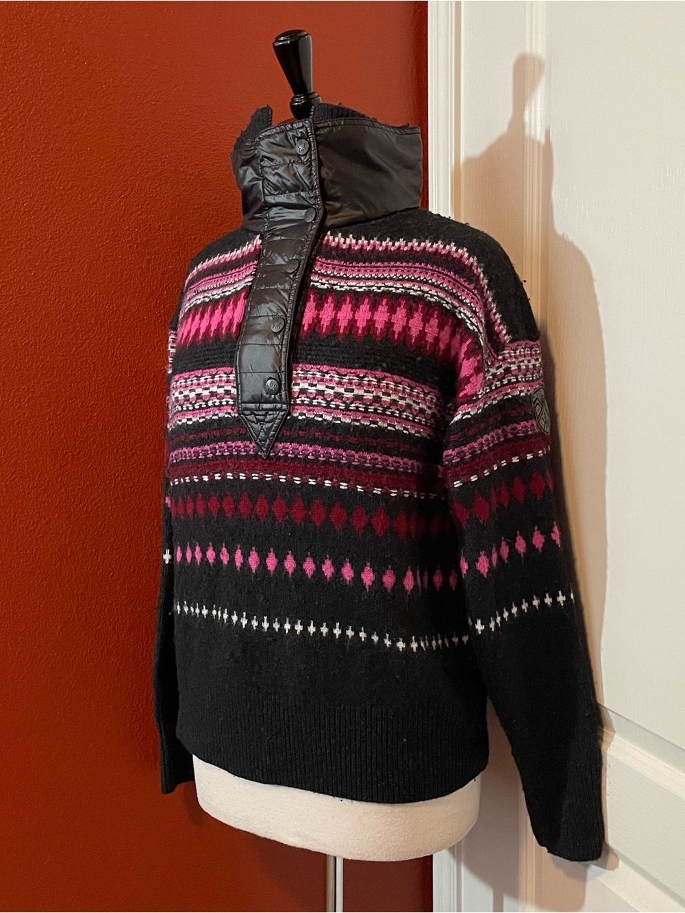 Krimson Klover Women’s Snap T Fair Isle Pullover Wool Blend Southwestern Sweater